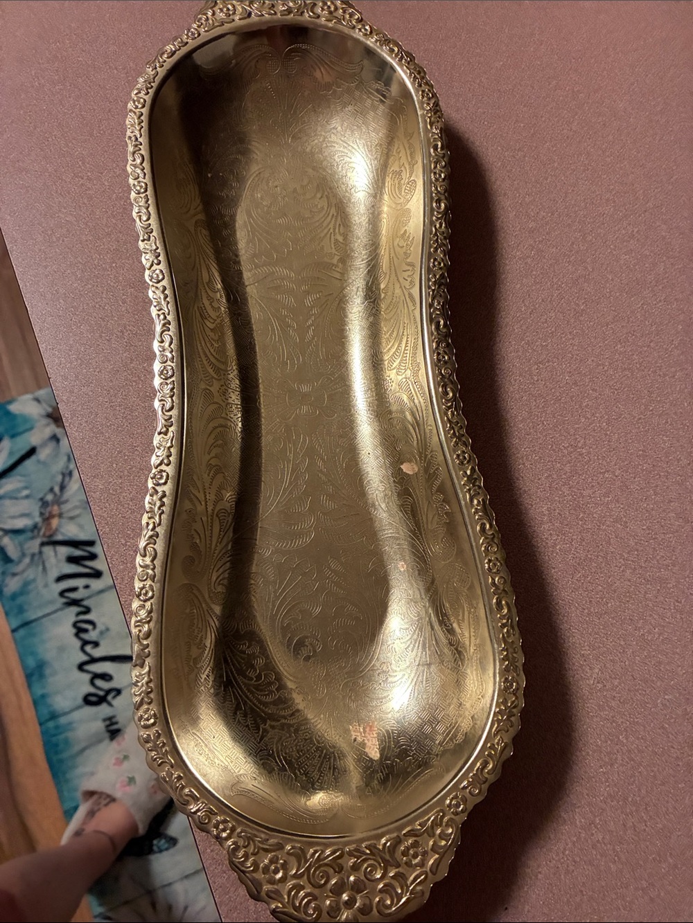 Ornate Gold Decorative Tray for Coffee & Tea Accessories